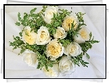 Bukiet, Białych, Róż