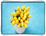 Bukiet, Żółte, Kwiaty, Tulipany, Kubek