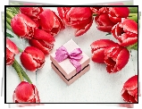 Tulipany, Czerwone, Prezent