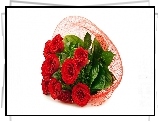 Bukiet, Czerwonych, Róż