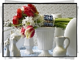 Figurki, Ceramiczne, Bukiet, Kwiatów, Tulipany