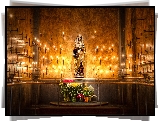 Kościół, Kaplica, Posąg, Matka, Boska, Bukiety, Kwiatów