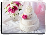 Tort, Kwiaty, Róże