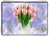 Kwiaty, Bukiet, Tulipany, Grafika