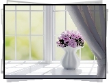 Wazon, Kwiaty, Okno