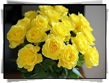 Bukiet, Żółtych, Róż