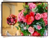 Piwonie, Róże, Bukiet kwiatów
