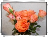 Róże, Pomarańczowe, Bukiet