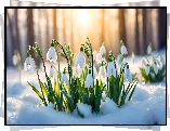 Przebiśniegi, Śnieg, Kwiaty