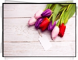 Tulipany, Kolorowe, Zawieszka, Bilecik, Deski