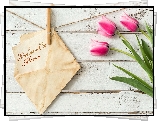 Tulipany, Koperta, Napis, Dzień Matki