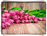 Różowe, Tulipany, Deski