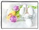 Wielkanoc, Kwiaty, Tulipany, Jajka