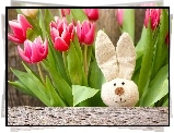 Wielkanoc, Tulipany, Zajączek, Dekoracja