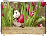 Zajączek, Jajko, Tulipany, Wielkanoc
